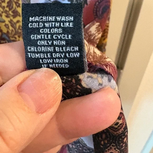 Chacha Vente Boho Paisley Tie Neck High Low Tunic Blouse Size M - Picture 13 of 16